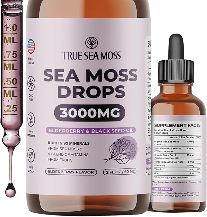 Irish Sea Moss Drops - Elderberry Flavor